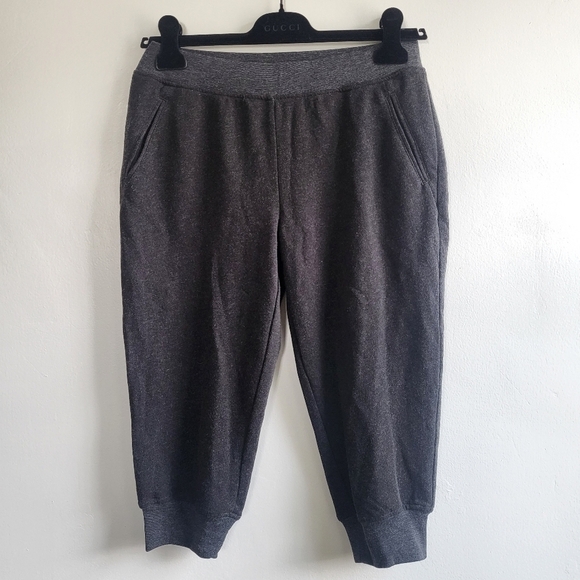 New ATM French Terry Pull-On Slim Fit Cropped Charcoal Jogger Sweatpants Medium - Picture 9 of 14